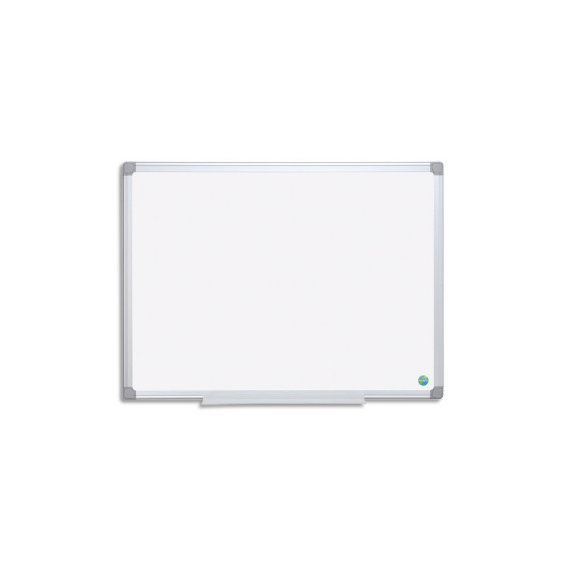 BI-OFFICE Tableau Blanc Earth acier laquée, magnétique, cadre aluminium, porte-stylos Format L180xH120 cm