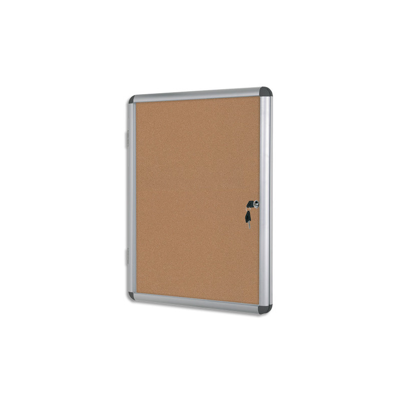 BI-OFFICE Vitrine d'intérieur en aluminium, surface en Liège - Format : 98,1 x 72 cm