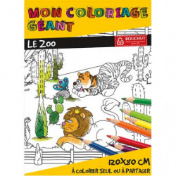 CBG Poster géant à colorier, format 80 x 120 cm, thème le zoo