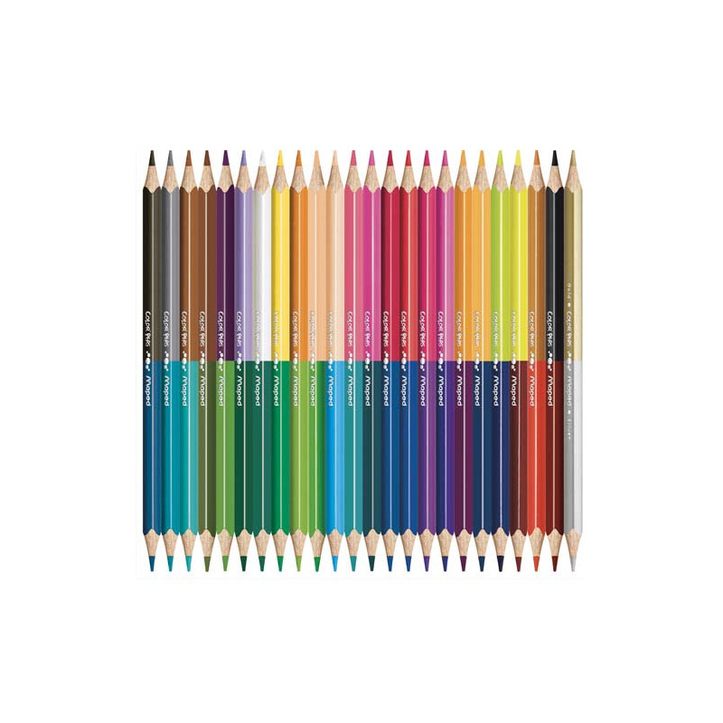 MAPED Pochette cartons de 24 crayons de couleur DUO COLOR'PEPS