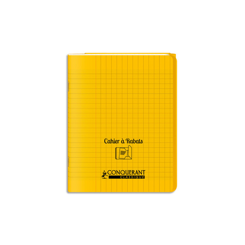 OXFORD C9 Cahier 17x22, 48 pages, 90g, Seyès, couverture polypro Jaune avec rabat