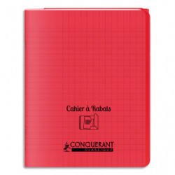 OXFORD C9 Cahier 24x32, 48 pages, 90g, Seyès, couverture polypro Rouge avec rabat