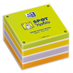 OXFORD Bloc cube 450 feuilles repositionnables 7,5X7,5cm SCRIBZEE. Assortis Vert,or,Violet,Orange,Blanc