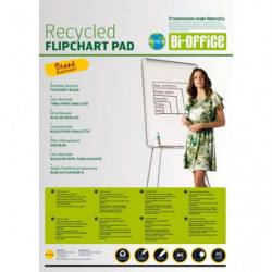 BI-OFFICE Lot de 5 Blocs papier Earth de 50 feuilles unies Blanches recyclés, 55g - Format : L65 x H98 cm