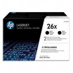 HP 26X CF226XD Pack de 2 Toners Noirs grandes capacités Authentiques pour HP LaserJet Pro M402 / M426