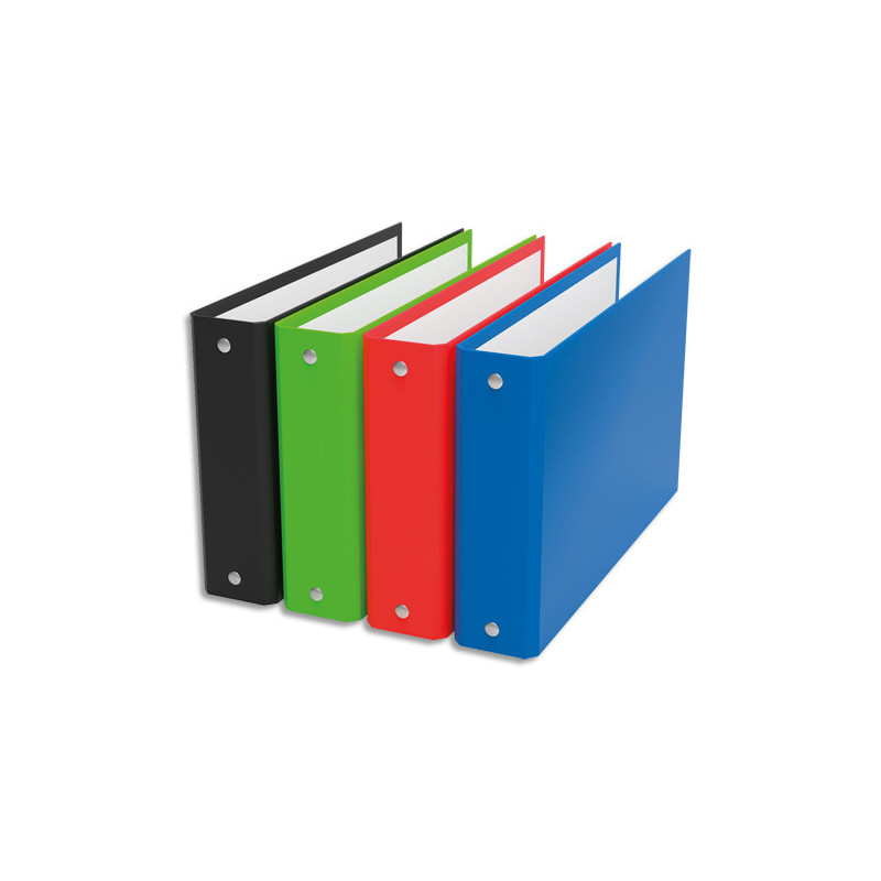 OXFORD Classeur à fiches format A5 à l'italienne, 2 anneaux dos 2,5 cm en balacron. Coloris assortis