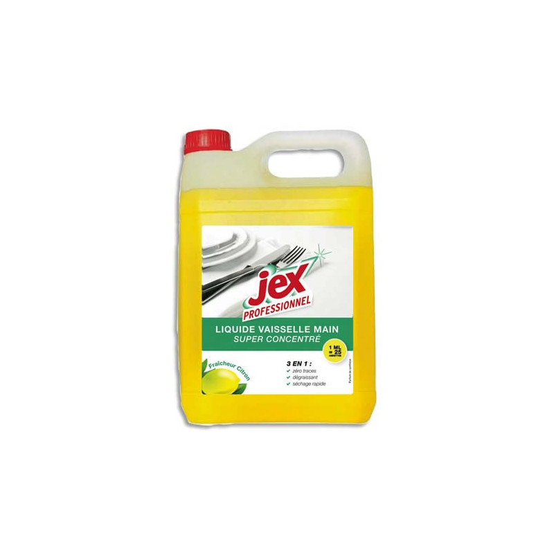 JEX PROFESSIONNEL Bidon de 5 litres de liquide vaisselle main citron