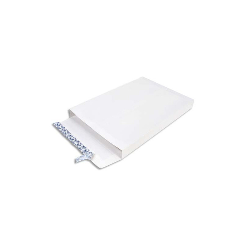 GPV Paquet de 100 pochettes 130g kraft armé Blanc auto-adhésif, format C4 229x324 mm, soufflet 30mm