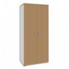 SIMMOB Armoire Haute 2 portes Steely Hêtre pieds Blancs en bois - Dimensions : L80 x H180 x P47 cm