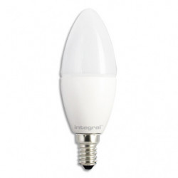 INTEGRAL Ampoule LED Candle Classic E14, 5,5 Watts équivalent 40 Watts, 2700 Kelvin 470 Lumen, opale