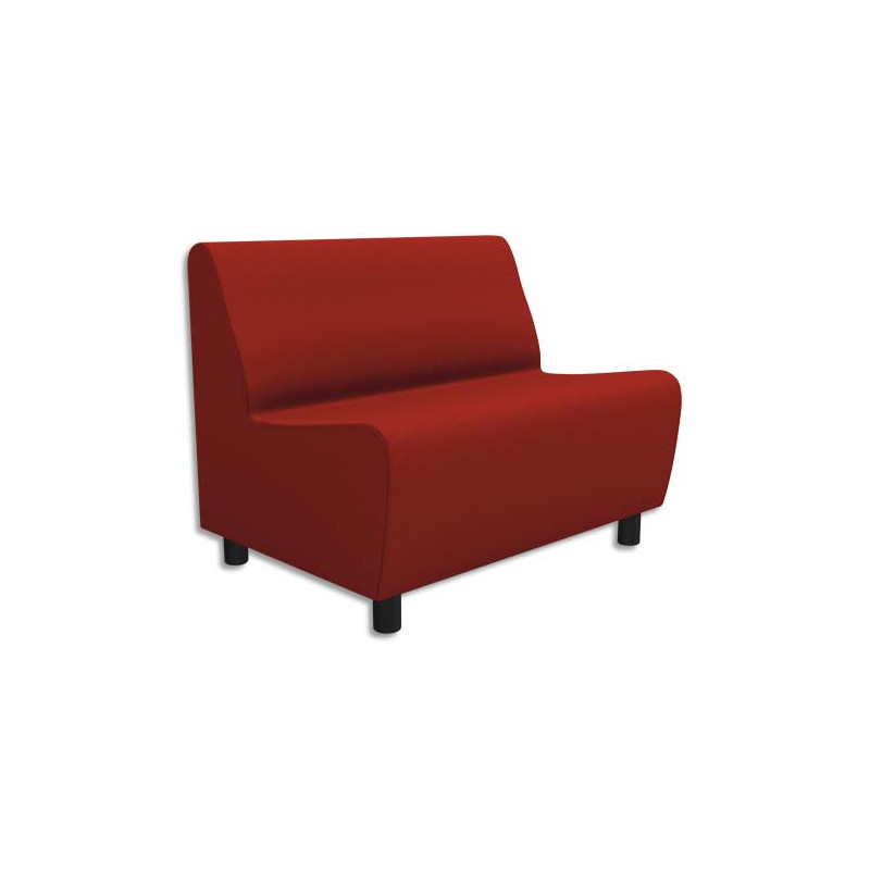 Chauffeuse modulaire 2 places Izar Rouge pur Trevira Rouge puren tissu polyester, structure métallique