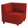 Chauffeuse modulaire d'angle 90D Izar Rouge pur Trevira en tissu polyester, structure métallique