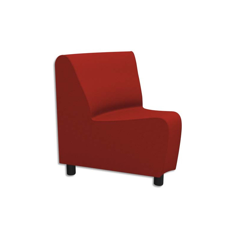 Chauffeuse modulaire d'angle 45D Izar Rouge pur Trevira en tissu polyester Rouge pur, structure métal