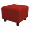 Pouf carré Izar Rouge pur Trevira en tissu polyester, structure métallique