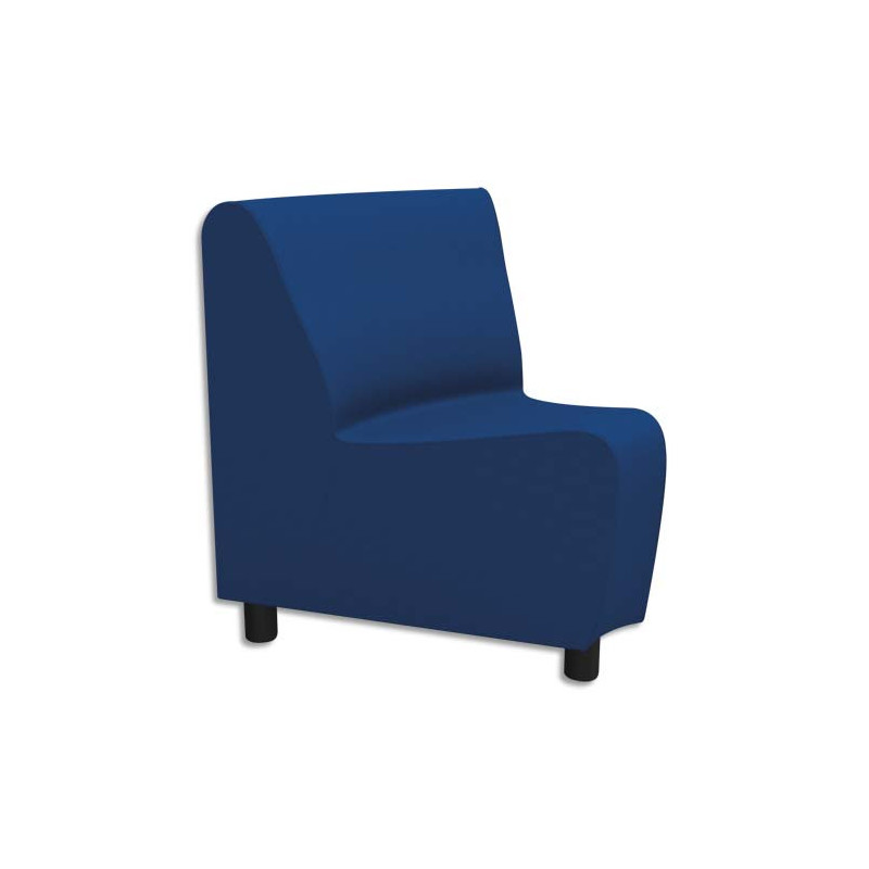 Chauffeuse modulaire d'angle 45D Izar Bleu roi Trevira en tissu polyester, structure métallique