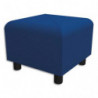 Pouf carré Izar Bleu roi Trevira en tissu polyester, structure métallique