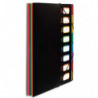 VIQUEL Trieur vertical RAINBOW 36 compartiments à soufflet en polypro 5/10, Noir intérieur multicolore