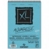 CANSON Album spiralé 20 feuilles XL AQUARELLE, A5, 300G, grain fin Blanc