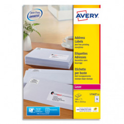 AVERY Boîte de 240 étiquettes adresse/expédition Laser Blanche 99,1x33,9mm L7162-15