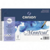 CANSON Album spiralé 12 feuilles papier aquarelle MONTVAL, 13.5x21, 300G, grain fin Blanc naturel