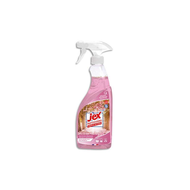 JEX PROFESSIONNEL Spray 750 ml 4 en 1 nettoie dégraisse désinfecte parfum Souffle d'Asie multi-surfaces
