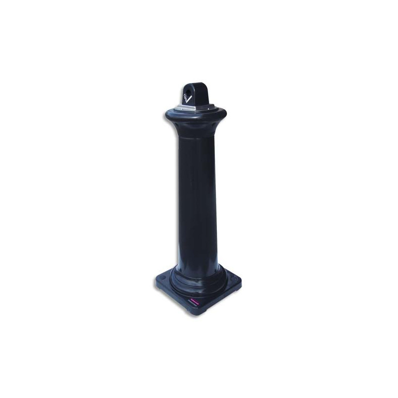 RUBBERMAID Cendrier extérieur Tuscan Noir en polyéthylène et acier galvanisé L35,5 x H106,7 x P35,5 cm