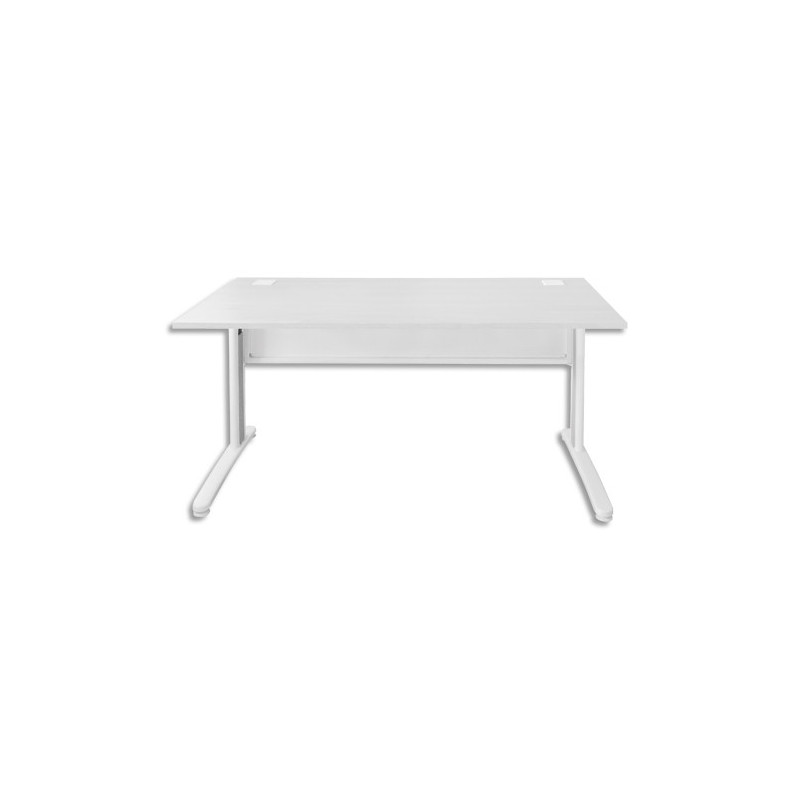 MT INTERNATIONAL Bureau droit pied en L Blanc MT5 - Dimensions : L160 x H73 x P80 cm