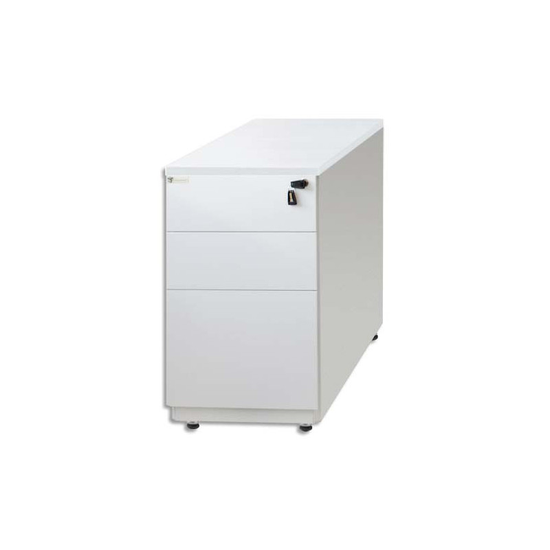 MT INTERNATIONAL Caisson hauteur bureau métal 2t + 1t DS Blanc MT5 - Dimensions : L39 x H76/78 x P80 cm