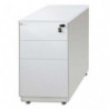 MT INTERNATIONAL Caisson hauteur bureau métal 2t + 1t DS Blanc MT5 - Dimensions : L39 x H76/78 x P80 cm