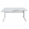 MT INTERNATIONAL Bureau compact retour gauche pied L Blanc MT5 - Dimensions : L160 x H73 x P80/100 cm