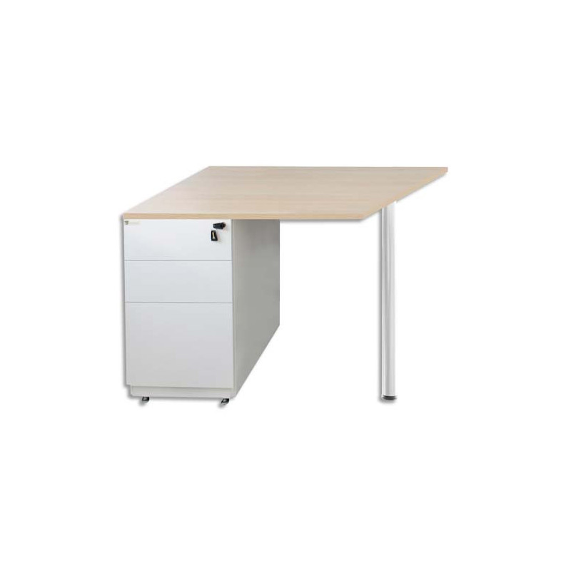 MT INTERNATIONAL Extension pour bureau compact Hêtre Blanc MT5 - Dimensions : L120 x H73 x P60 cm