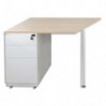 MT INTERNATIONAL Extension pour bureau compact Hêtre Blanc MT5 - Dimensions : L120 x H73 x P60 cm