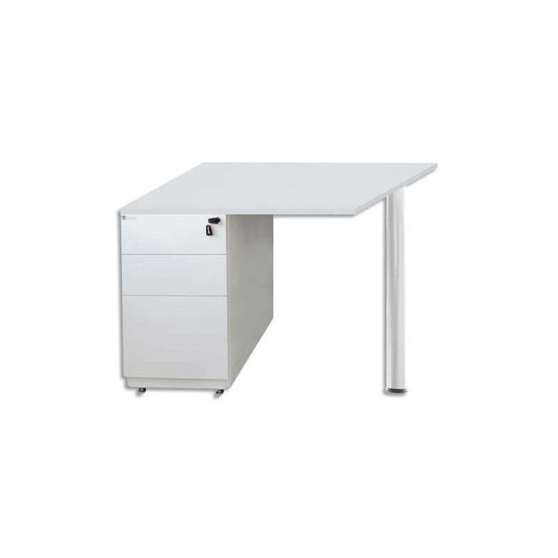 MT INTERNATIONAL Extension pour bureau compact Blanc MT5 - Dimensions : L120 x H73 x P60 cm