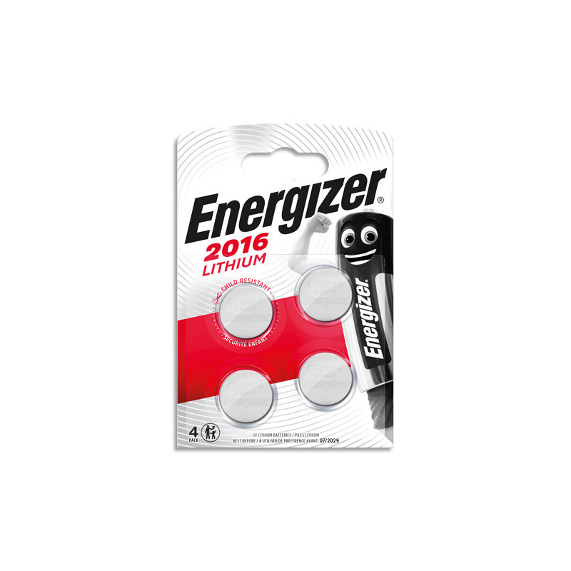 ENERGIZER Pile Lithium 2016, pack de 4 piles