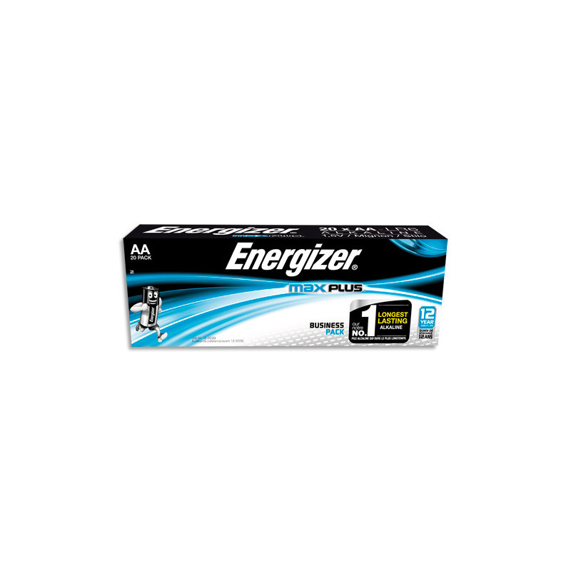 ENERGIZER Pile Max Plus AA E91, pack de 20 piles