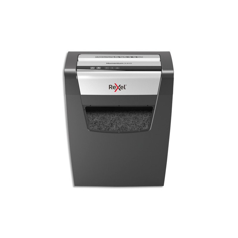 REXEL Destructeur de documents Momentum X410 P-4, coupe croisée, 4x28mm, 10 feuilles, 23 litres 2104571EU