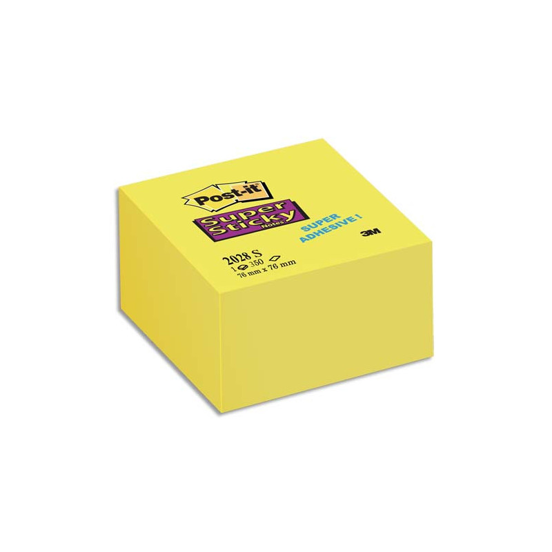 POST-IT Cube Super Sticky Jaune jonquille 350 feuilles - 76 x 76 mm