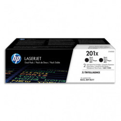 HP 201X CF400XD Pack de 2 Toners Noirs grandes capacités pour HP Color LaserJet Pro M252 / M274 / M277