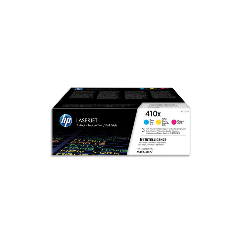 HP Pack de 3 cartouches Laser couleur haute capacité 410X CF252XM