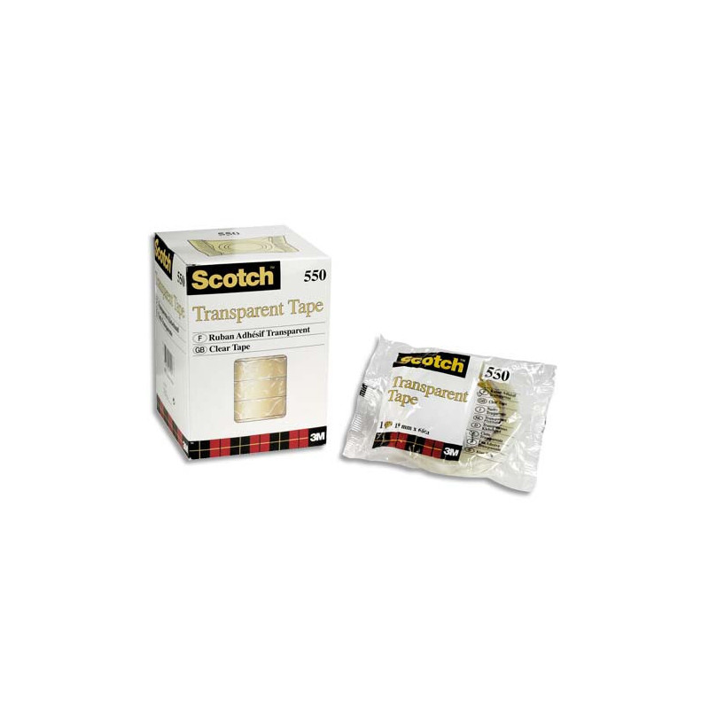 SCOTCH Ruban adhésif transparent 19mm x 66m en sachet individuel 550