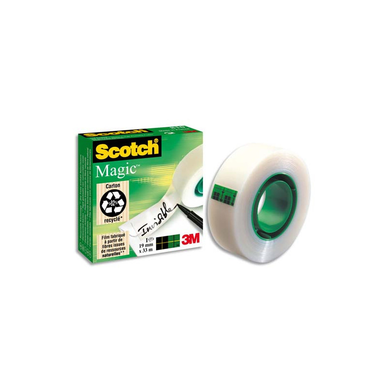 SCOTCH Ruban adhésif Magic invisible 19mm x 15m, sur dévidoir plastique 810