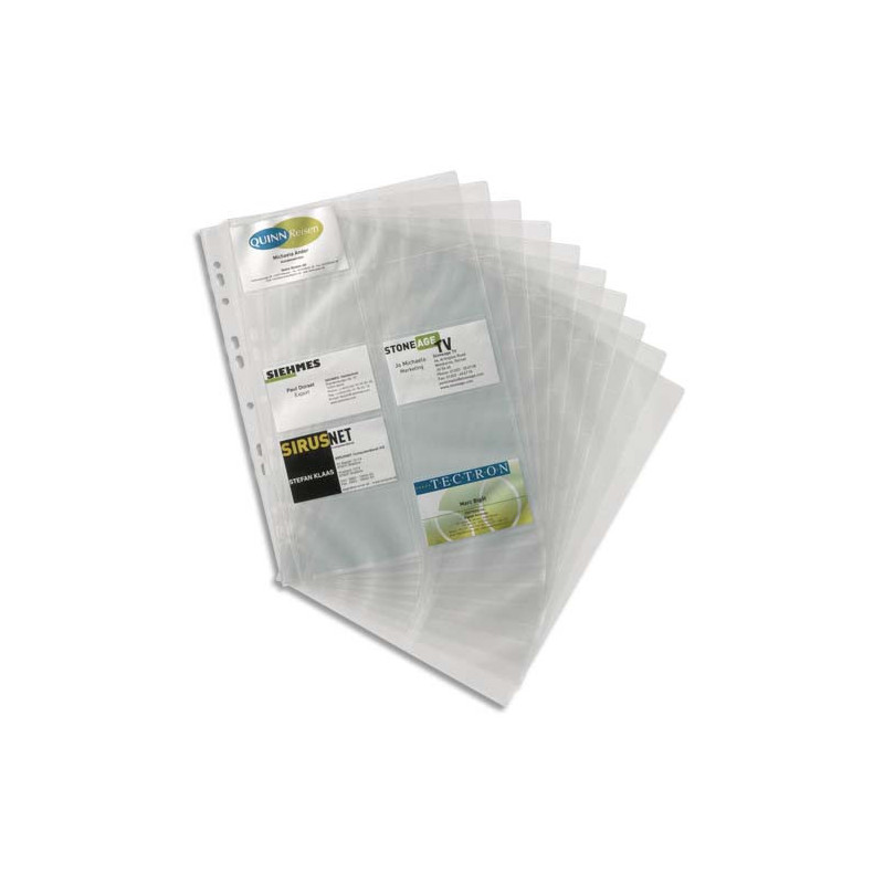 DURABLE Sachet 10 Recharges pour porte-cartes de visite Visifix - 200 cartes de visite - L216 x H304 mm