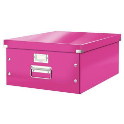 LEITZ Boîte CLICK&STORE L-Box. Format A3 - Dimensions : L36,9xH20xP48,2cm. Coloris Rose.