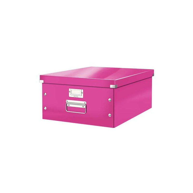 LEITZ Boîte CLICK&STORE L-Box. Format A3 - Dimensions : L36,9xH20xP48,2cm. Coloris Rose.