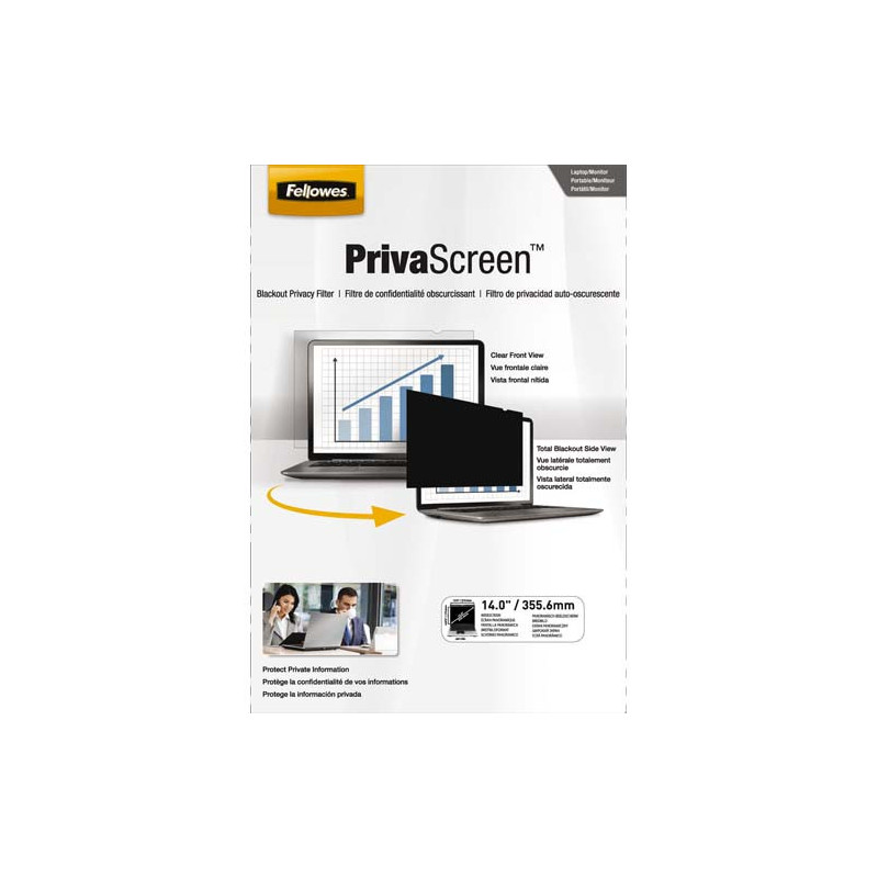 FELLOWES Filtre de confidentialité PrivaScreen 14'' (16/9) pour moniteurs et ordi portables 4812001