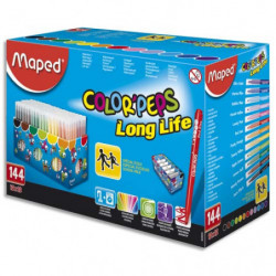 MAPED Schoolpack de 144 feutres Colorpeps pointe moyenne assortis