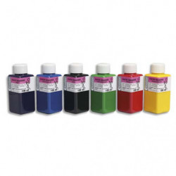 O COLOR Lot de 6 flacons d'encre indienne assorties