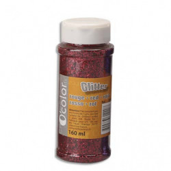 O COLOR Pot de paillettes scintillantes 160ml couleur Rouge