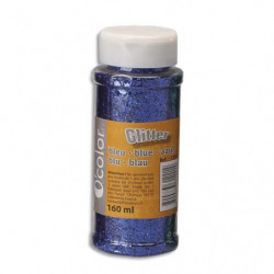 O COLOR Pot de paillettes scintillantes 160ml couleur Bleu