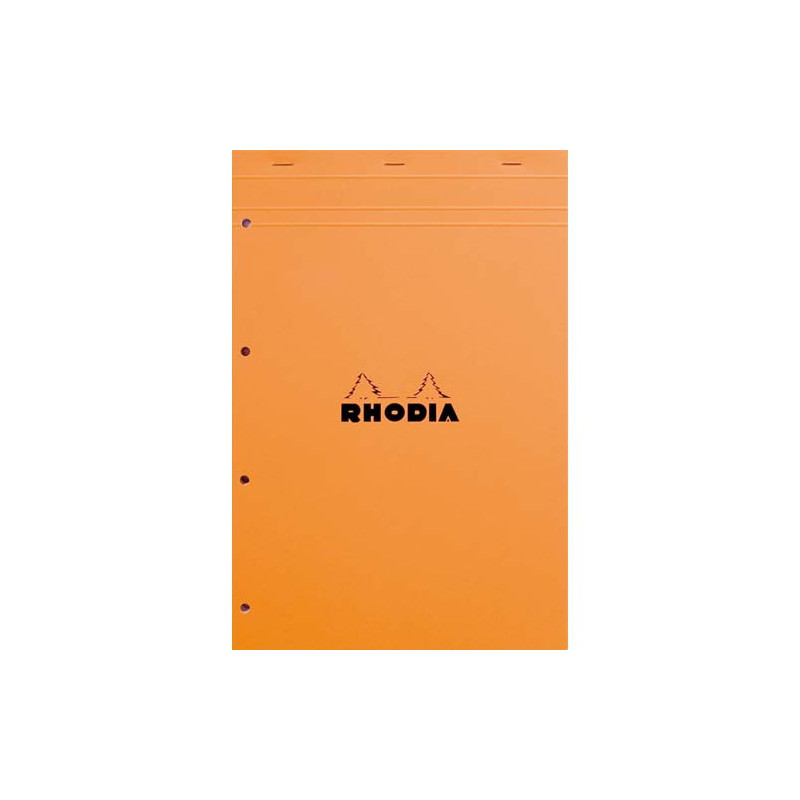 RHODIA Bloc de direction couverture Orange 80 feuilles détachables+perforées format A4+ réglure Seyès